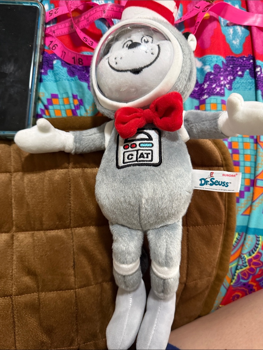 Dr. Seuss Gray & Red Cat in the Hat Plush with White Accents